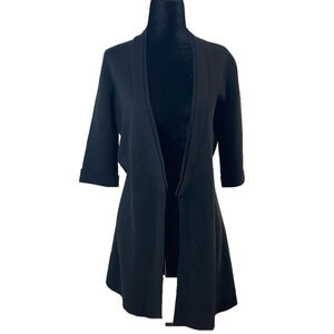 Eileen Fisher black silk blend open cardigan size extra small